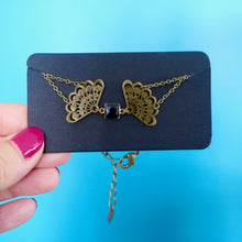 Charger l'image dans la galerie, Parure Bracelet et Boucles d'oreilles Art Nouveau bronze antique et émail noir