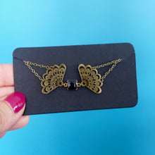 Charger l'image dans la galerie, Bracelet élégant Art Nouveau bronze antique et émail noir