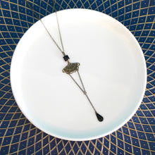 Charger l'image dans la galerie, Boucles d'oreilles Art Nouveau rétro vintage bronze et noir