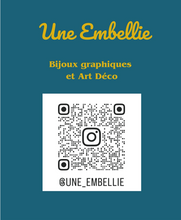 Charger l'image dans la galerie, Parure de bijoux Art Déco collier et boucles d'oreilles créoles éventail graphique argenté et émail noir