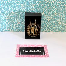 Charger l'image dans la galerie, Créoles laiton bronze émail noir Une Embellie