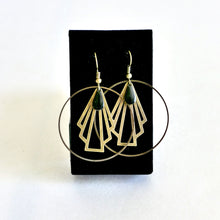 Charger l'image dans la galerie, Boucles créoles Art Déco éventail noir Une Embellie