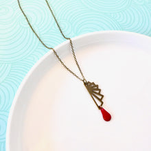 Charger l'image dans la galerie, parure bijoux cadeau collier boucles art déco rouge Une Embellie