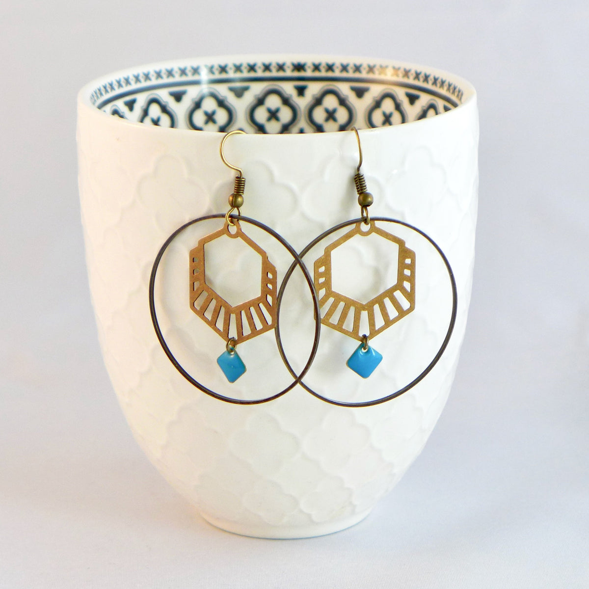 bijou art deco bleu turquoise Une Embellie
