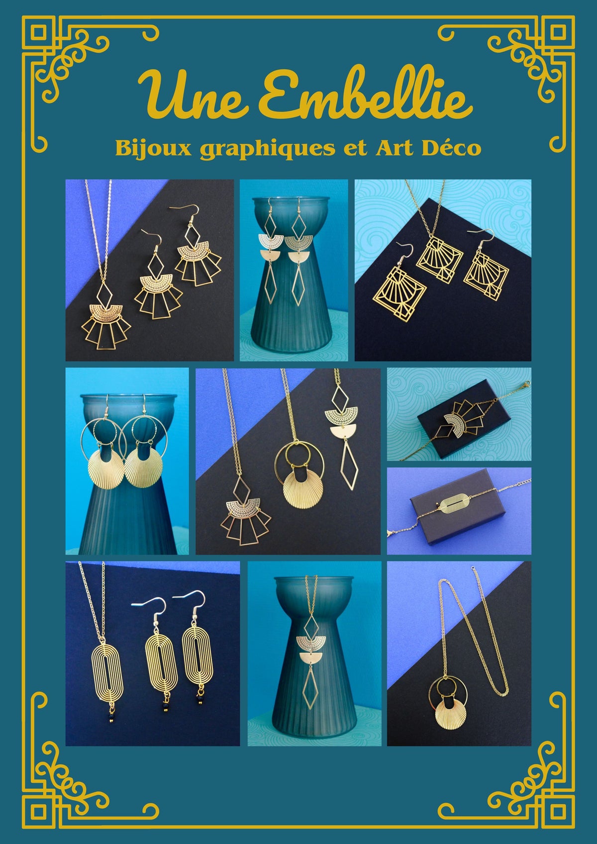 Boucles d'oreilles graphiques Bohème Chic style Gipsy dorées