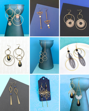 Charger l'image dans la galerie, Boucles d'oreilles asymétriques géométriques dorées

