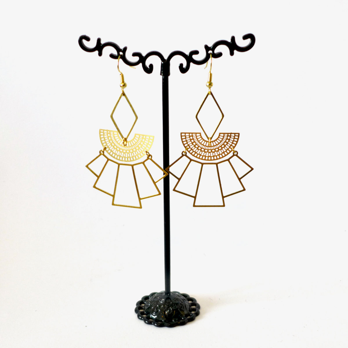 boucles d'oreilles géométriques losange Une Embellie