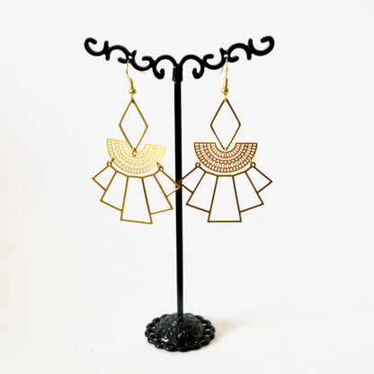 boucles d'oreilles géométriques losange Une Embellie