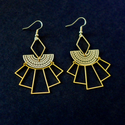 boucles oreilles arc demi cercle doré Une Embellie