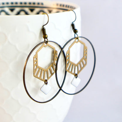boucles d'oreilles créoles blanches Une Embellie